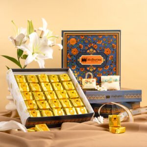 Chana Dal Barfi 25 pcs with Rakhi & Roli Chawal